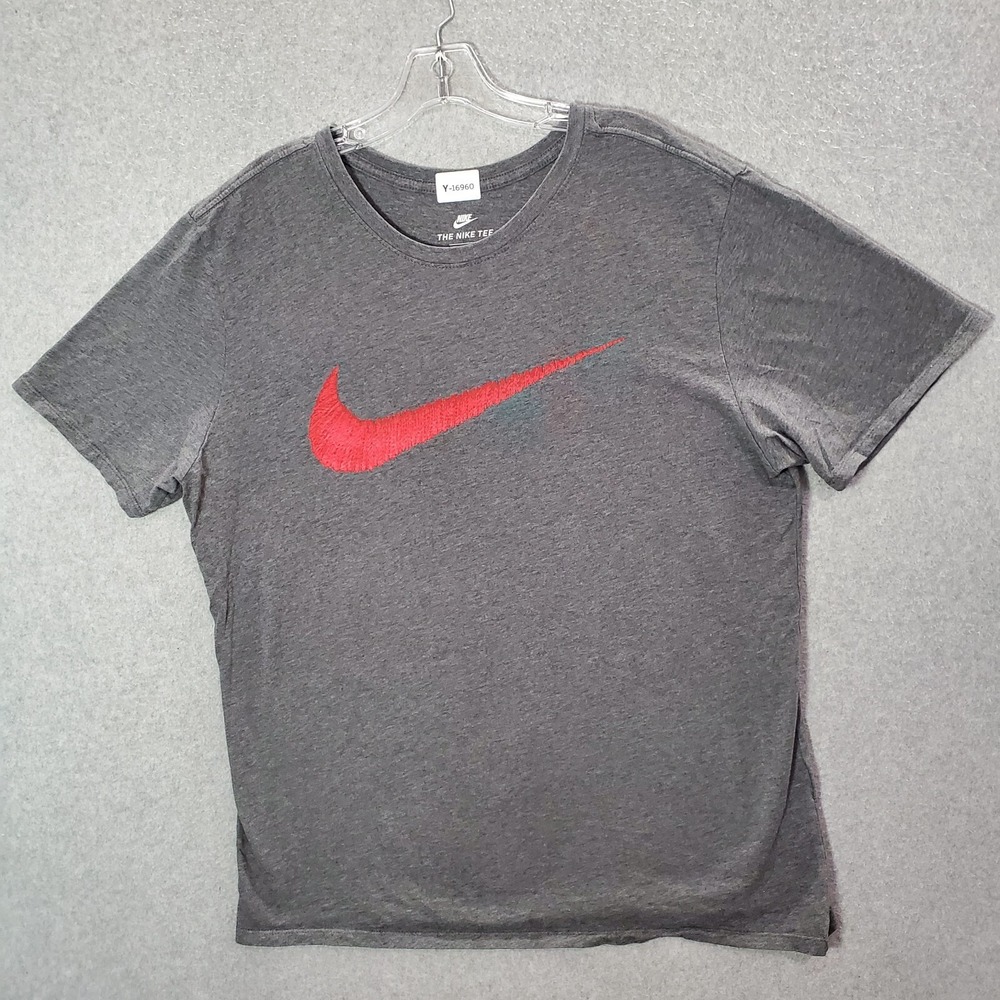 Nike Women Top Shirt XL Gray Swoosh‎ Logo Hangtag Swoosh Logo Crew Neck Tee